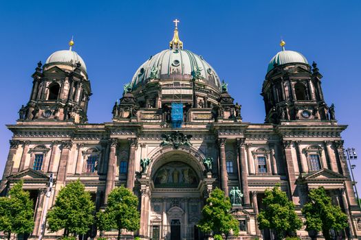 Exterior view of Berliner Dom, also known as Berlin Cathedral in the historic city of Berlin in Germany on a sunny summer day