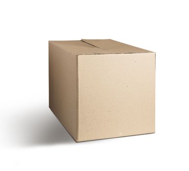 Cardboard box open. Isolated on white background. With clipping path