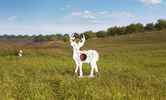 Shooting range out in the open, targets for shooting practice