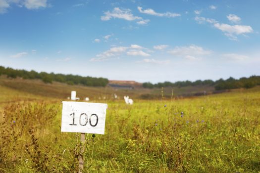 Shooting range out in the open, targets for shooting practice