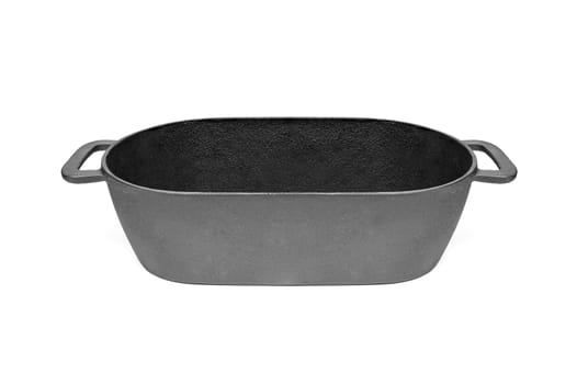 Cast iron pan. Isolated on white background