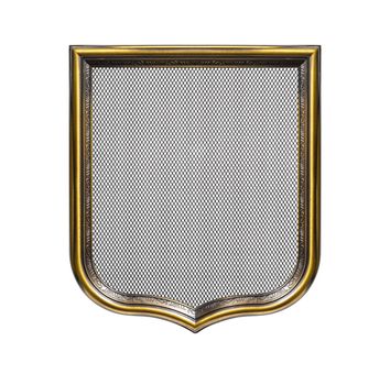 Heraldic shield diploma in wooden frame isolated on white background