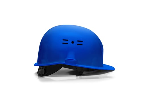 Blue Plastic safety helmet isolated on white background