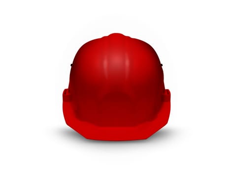 Red Plastic safety helmet isolated on white background