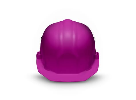 Pink Plastic safety helmet isolated on white background