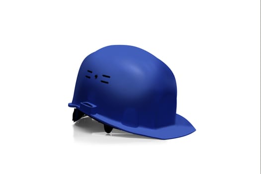 Blue Plastic safety helmet isolated on white background