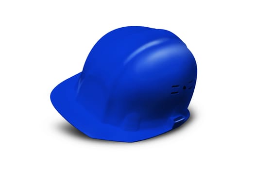 Blue Plastic safety helmet isolated on white background