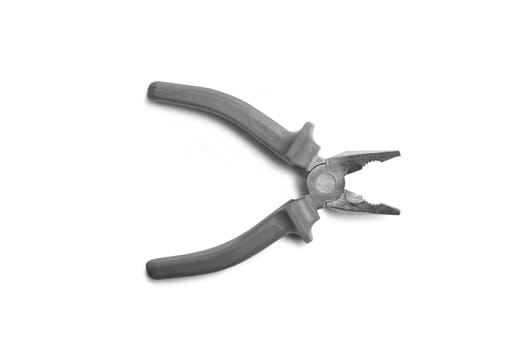 Pliers gray color. Isolated on white background.