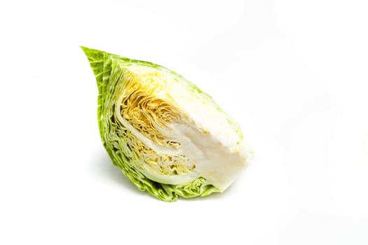 Cabbage a quarter cut piece. Isolated on white background