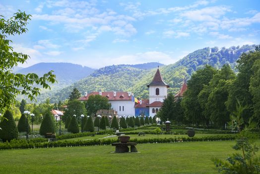 Chisinau, Moldova 29 June 2018: Sambata de Sus monastery orthodox monastery from Romania located in the village of Sambata de Sus, Brasov county. Built in 1657