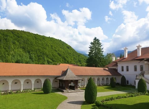 Chisinau, Moldova 29 June 2018: Sambata de Sus monastery orthodox monastery from Romania located in the village of Sambata de Sus, Brasov county. Built in 1657