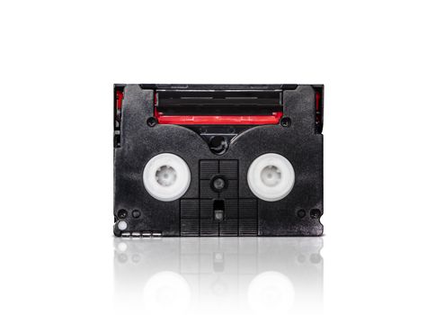 mini DV cassette isolated on white background