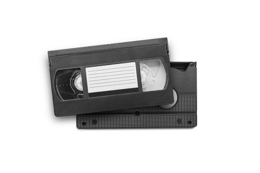Large picture of an old Video Cassette tape on white background