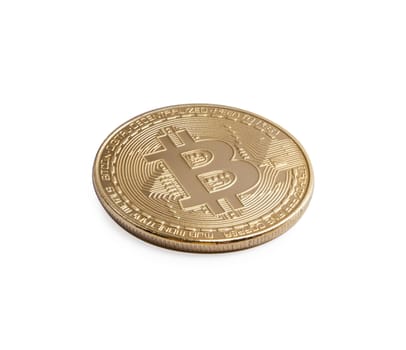 Bitcoin. Golden bitcoin isolated on white background. With clipping path.