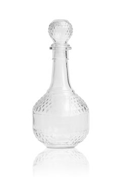 empty original alcohol bottle isolated on a white background. With clipping path.