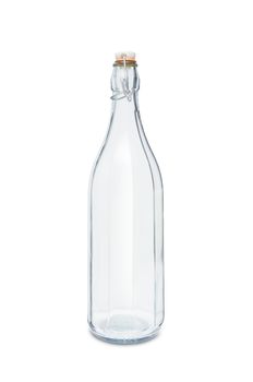 Empty vintage bottle isolated on white background. With clipping path.