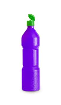 Deep Purple plastic juice, syrup bottle isolated with clipping path