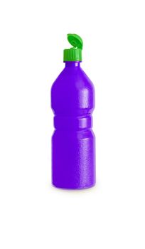 Deep Purple plastic juice, syrup bottle isolated with clipping path