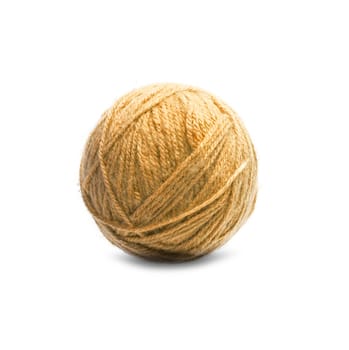 Ball of Threads wool yarn isolated on white background