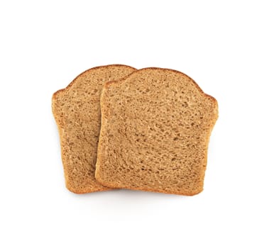 Brown bread slice isolated on white background