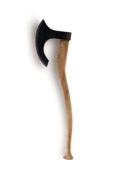 Ancient battle axe on white background. With clipping path