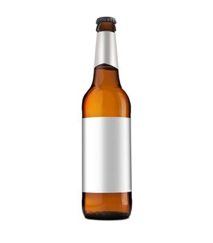 Bottle of Beer isolated on white background. With clipping path.