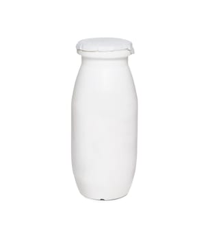 Yogurt or Milk plastic bottle, closed container. Isolated on white background