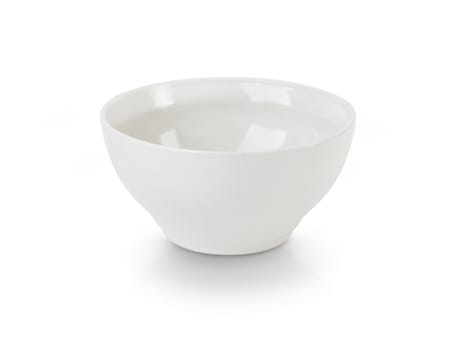 White ceramic bowl isolated on white background. With clipping path.