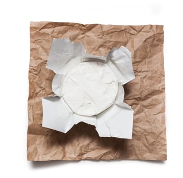 Unpacked traditional fresh Camembert cheese natural isolated on white background. With clipping path