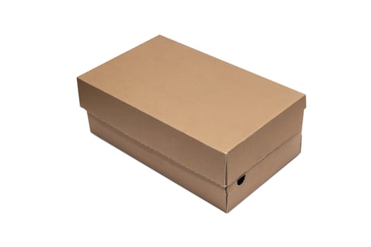 Empty Brown Cardboard box with opened lid isolated on white background. With clipping path.