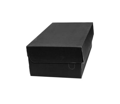 Empty Red Cardboard box with opened lid isolated on white background.