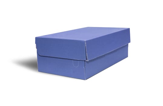 Empty blue Cardboard box with opened lid isolated on white background. With clipping path.