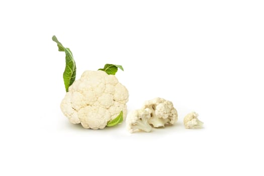 Fresh cauliflower cabbage vegetable on white background