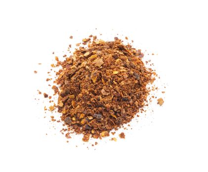 ground red chili pepper paprika isolated on white background
