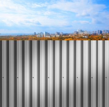 Background of an iron fence with screws