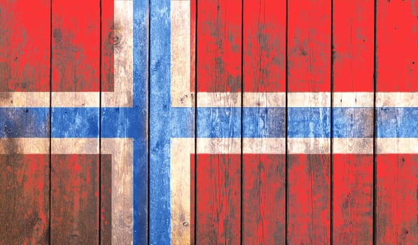 Grunge Norway flag on a wood surface