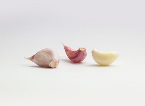 Garlic. Bulbs and cloves isolated on white background.