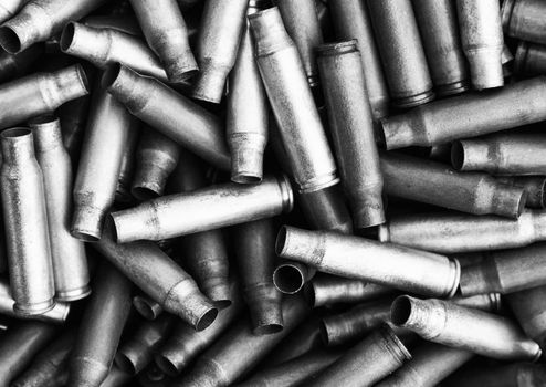 Shotgun cartridges close-up background monochrome concept