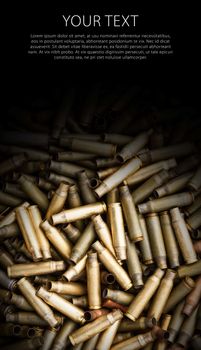 Shotgun cartridges close-up background concept