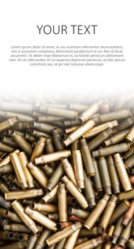 Shotgun cartridges close-up background concept