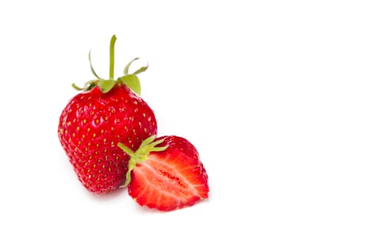 Fresh red strawberries on isolated on white background