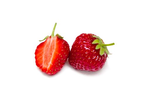 Fresh red strawberries on isolated on white background