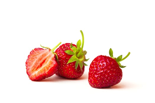 Fresh red strawberries on isolated on white background