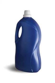 Blue plastic bottle on white background. With clipping path