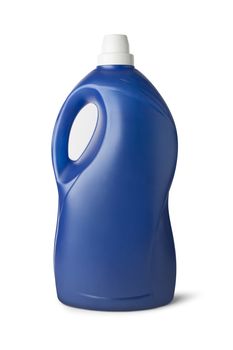 Blue plastic bottle on white background. With clipping path