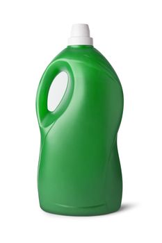 Green plastic bottle on white background. With clipping path
