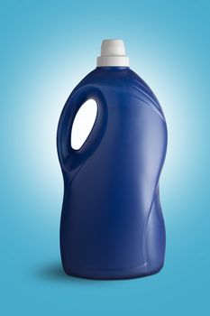Blue plastic bottle on white background. With clipping path