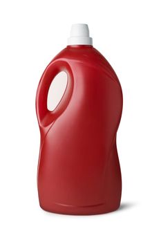 Red plastic bottle on white background. With clipping path