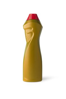 Plastic bottle. Yellow color isolated on white background. With clipping path