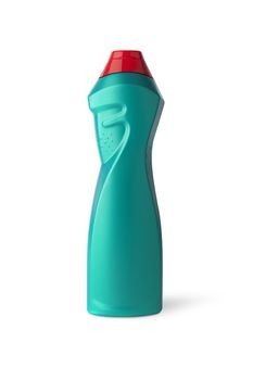 Plastic bottle. Mint color isolated on white background. With clipping path